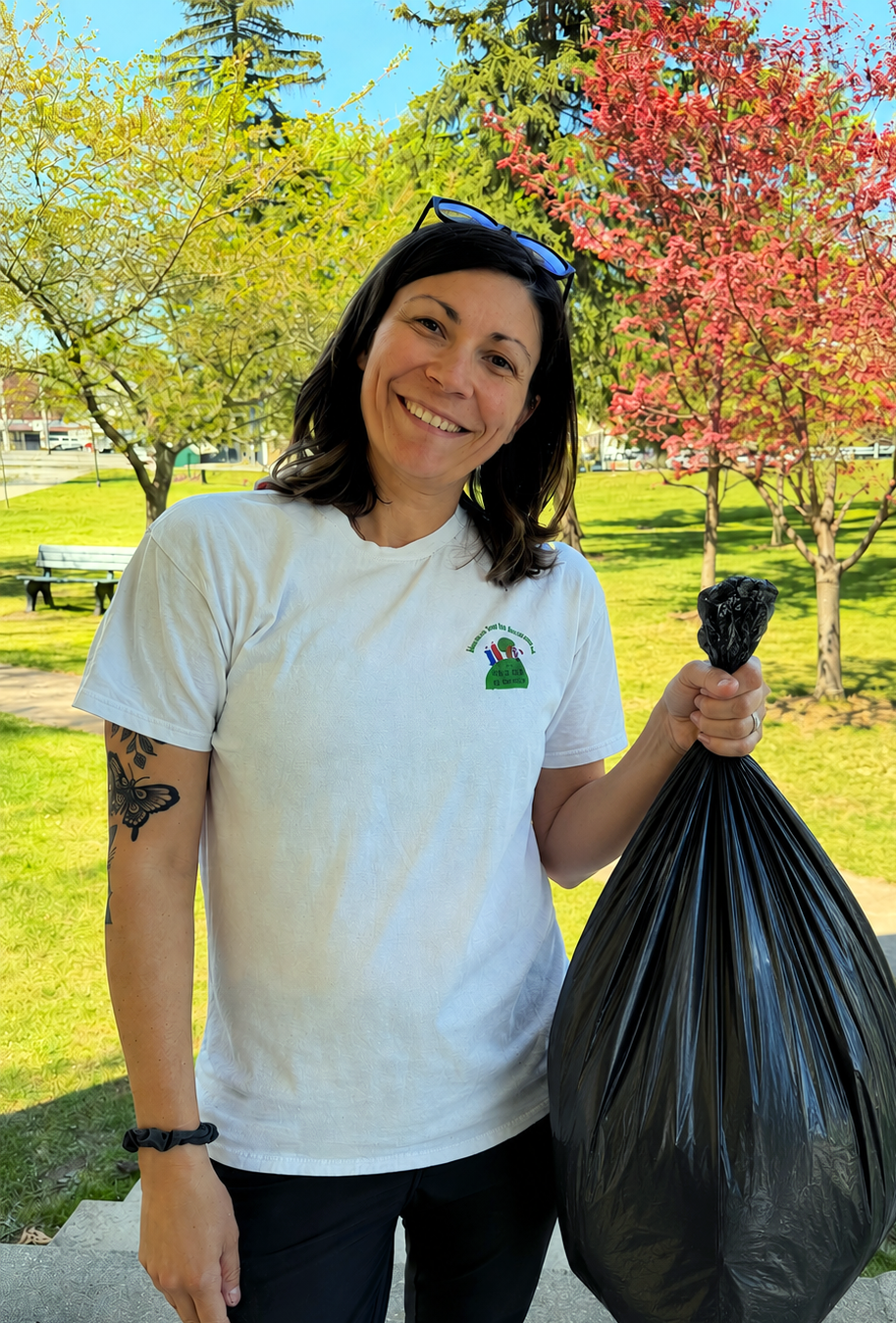 Melissa DiSalvo at a community cleanup in Boonton